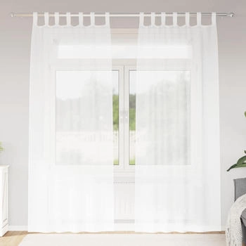 vidaXL Voile-Vorhang mit Vorhängen 2 pcs Weiß 140x225cm Polyester (4108034)