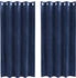 vidaXL Vorhänge mit Vorhängen 2 pcs Dunkelblau 140 x 175 cm Samt (4107194)