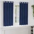 vidaXL Vorhänge mit Vorhängen 2 pcs Dunkelblau 140 x 175 cm Samt (4107194)