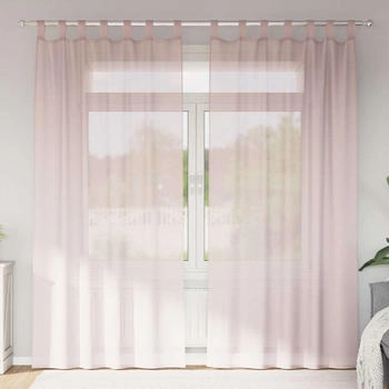 vidaXL Voile Vorhänge mit Schlaufen 2 Stk. Hellrosa 140x245 cm (4102279)