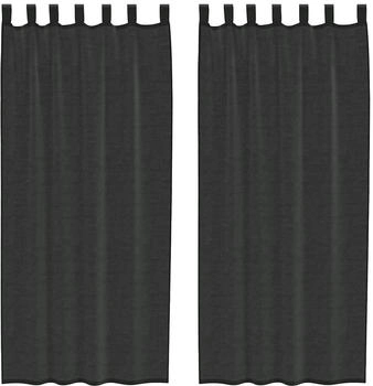 vidaXL Voile Vorhänge mit Lasche 2 Stk. Schwarz (4102259)