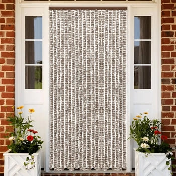 vidaXL Fliegenvorhang Taupe und Weiß 90x200 cm Chenille (377404)
