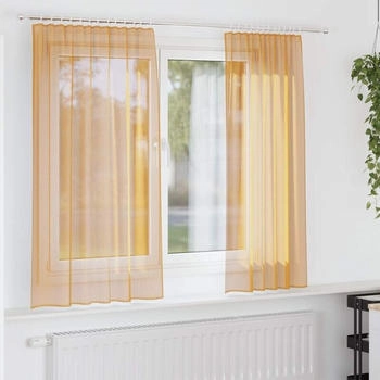 vidaXL Voile Vorhänge mit Stangentaschen 2 Stk. Orange (4102192)