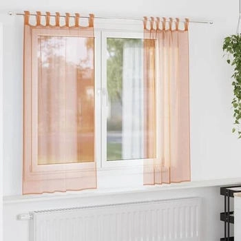 vidaXL Voile Vorhänge mit Schlaufen 2 Stk. Terrakottarot 140x175 cm (4102322)