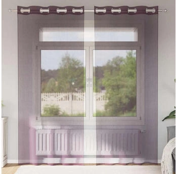 vidaXL Voile Vorhänge mit Ösen 2 Stk. Lila 140x245 cm (4102104)