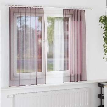 vidaXL Voile Vorhänge mit Stangentaschen 2 Stk. Lila (4102202)