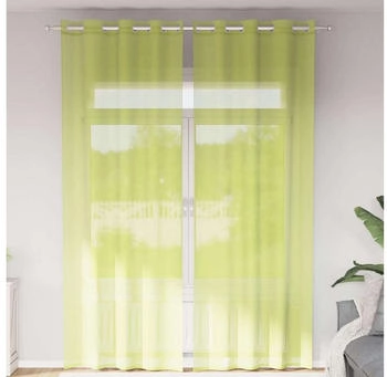 vidaXL Voile Vorhänge mit Ösen 2 Stk. Apfelgrün 140x300 cm (4102058)