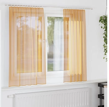 vidaXL Voile Vorhänge mit Schlaufen 2 Stk. Orange 140x140 cm (4102281)
