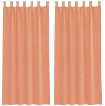 vidaXL Voile Vorhänge mit Schlaufen 2 Stk. Terrakottarot 140x245 cm (4102324)