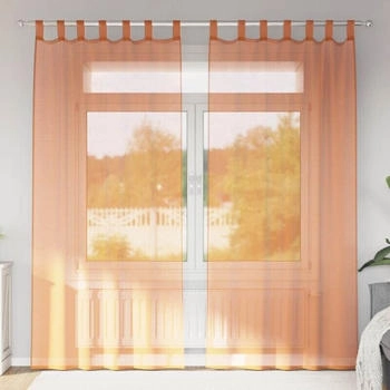 vidaXL Voile Vorhänge mit Schlaufen 2 Stk. Terrakottarot 140x225 cm (4102323)