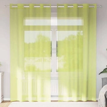 vidaXL Voile Vorhänge mit Ösen 2 Stk. Apfelgrün 140x225 cm (4102055)