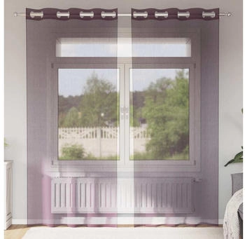 vidaXL Voile Vorhänge mit Ösen 2 Stk. Lila 140x225 cm (4102103)
