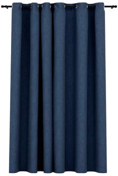 vidaXL Verdunkelungsvorhang mit Ösen Leinenoptik Blau 290x245 cm (321179)