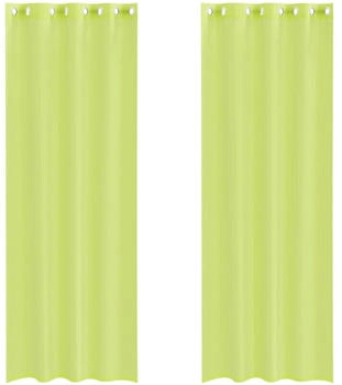 vidaXL Voile Vorhänge mit Ösen 2 Stk. Apfelgrün 140x260 cm (4102057)