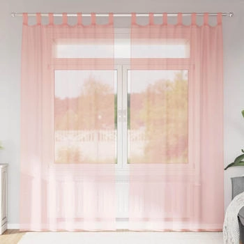 vidaXL Voile Vorhänge mit Schlaufen 2 Stk. Rosa 140x245 cm (4102289)