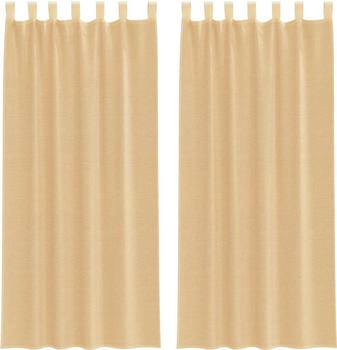 vidaXL Voile Vorhänge mit Schlaufen 2 Stk. Sandfarbe 140x245 cm (4102309)