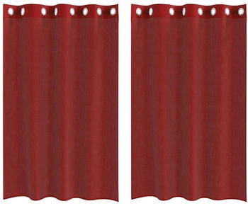 vidaXL Voile Vorhänge mit Ösen 2 Stk. Weinrot (4102156)
