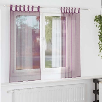 vidaXL Voile Vorhänge mit Schlaufen 2 Stk. Violett 140x175 cm (4102292)