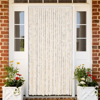 vidaXL Fliegenvorhang Beige und Weiß 100x220 cm Chenille (377344)