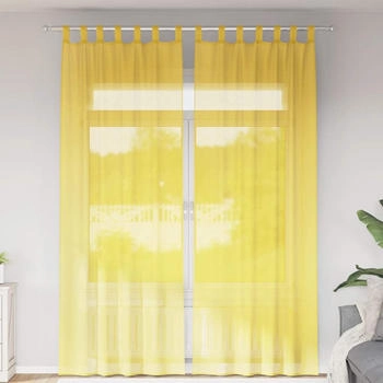 vidaXL Voile Vorhänge mit Schlaufen 2 Stk. Gelb 140x260 cm (4102320)