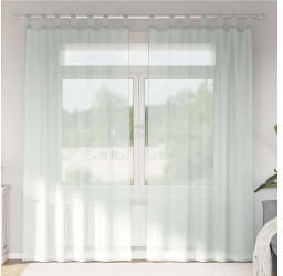 vidaXL Voile Vorhänge mit Schlaufen 2 Stk. Hellgrau 140x225 cm (4102298)