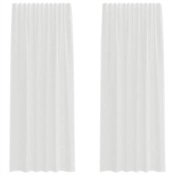 vidaXL Voile Vorhänge mit Schlaufen 2 Stk. Weiß 140x225 cm (4102333)