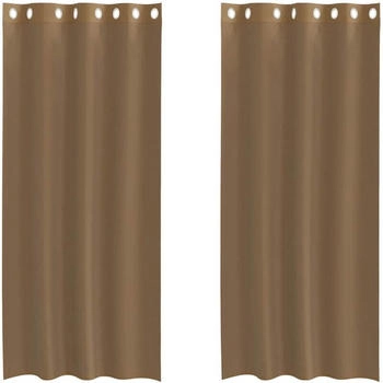 vidaXL Voile Vorhänge mit Ösen 2 Stk. Hellbraun (4102127)