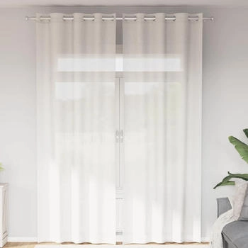 vidaXL Voile Vorhänge mit Ösen 2 Stk. Weiß (4102153)