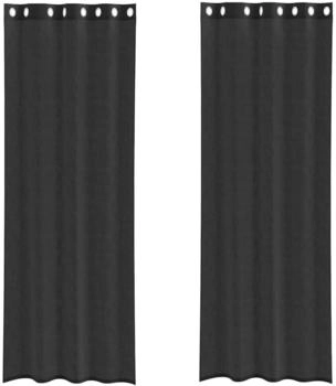 vidaXL Voile Vorhänge mit Ösen 2 Stk. Schwarz 140x260 cm (4102063)