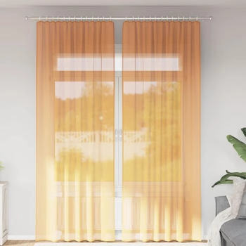 vidaXL Voile Vorhänge mit Schlaufen 2 Stk. Orange 140x260 cm (4102285)