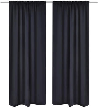 vidaXL Verdunkelungs-Vorhänge mit Schlaufen 135 x 245 cm Schwarz blackout (130370)