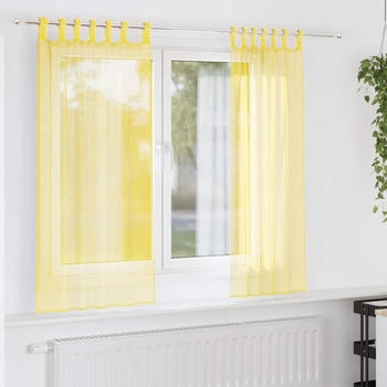 vidaXL Voile Vorhänge mit Schlaufen 2 Stk. Gelb 140x140 cm (4102316)