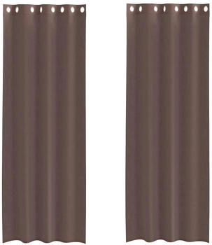vidaXL Voile Vorhänge mit Ösen 2 Stk. Braun 140x260 cm (4102069)
