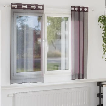 vidaXL Voile Vorhänge mit Ösen 2 Stk. Lila 140x140 cm (4102101)