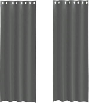vidaXL Voile Vorhänge mit Ösen 2 Stk. Dunkelgrau 140x260 cm (4102081)