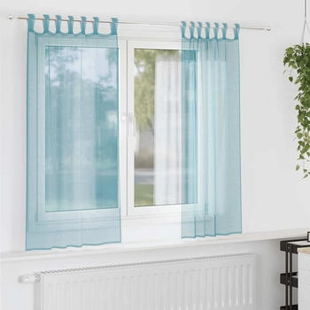 vidaXL Voile Vorhänge mit Schlaufen 2 Stk. Türkis 140x140 cm (4102326)