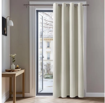 Deconovo Blickdichter Vorhang mit Ösen 140x180cm hellbeige