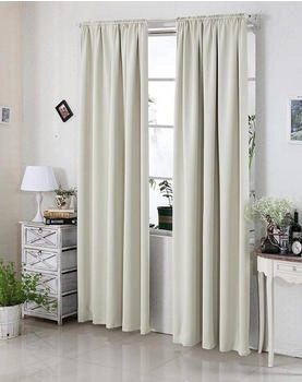 Woltu Gardine (2 St) Kräuselband für Schiene Thermo-/Verdunklungsvorhang Beige 135x245cm
