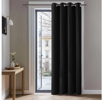 Deconovo Blickdichter Vorhang mit Ösen 132x183cm schwarz