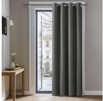 Deconovo Blickdichter Vorhang mit Ösen 132x160cm hellgrau