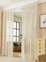 WOLTU Gardinen Vorhang (1 St&uuml;ck) transparent mit Schlaufen Leinen Landhaus Optik,