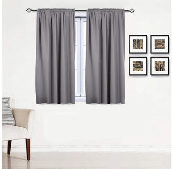 Woltu Gardine 250 g/m² mit Kräuselband für Schiene blickdicht 168x229cm dunkelgrau