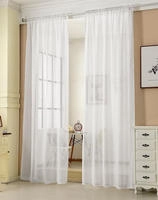 WOLTU Gardinen Leinenoptik Kr&auml;uselband halbtransparent 175x140cm Wei&szlig; | 2er...