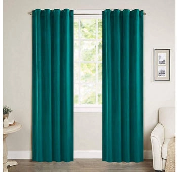 Woltu Vorhang 300 g/m² mit Kräuselband blickdicht 140x245 cm 2 Stk. dunkelgrün