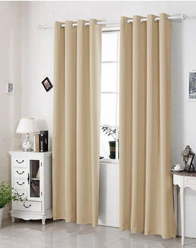 Woltu Ösen-Vorhang 250 g/m² blickdicht 135x225 cm champagner
