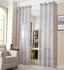 Woltu Gardine mit Kräuselband Leinen-Optik halbtransparent 140x175cm 2 Stk. hellgrau