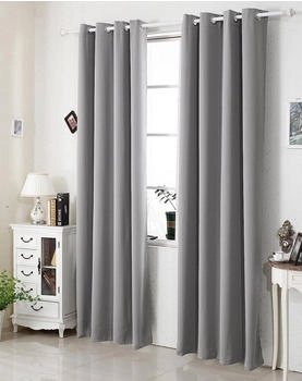 Woltu Ösen-Vorhang 250 g/m² blickdicht 135x245 cm 2 Stk. dunkelgrau