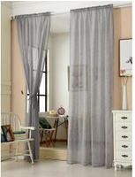 WOLTU Gardinen Leinenoptik Kr&auml;uselband halbtransparent 245x140cm Dunkelgrau 