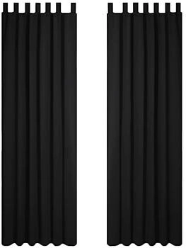 Deconovo Verdunkelungsvorhang blickdicht 140x245cm 2 Stk. schwarz