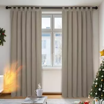 Deconovo Verdunkelungsvorhang blickdicht 140x245cm 2 Stk. taupe